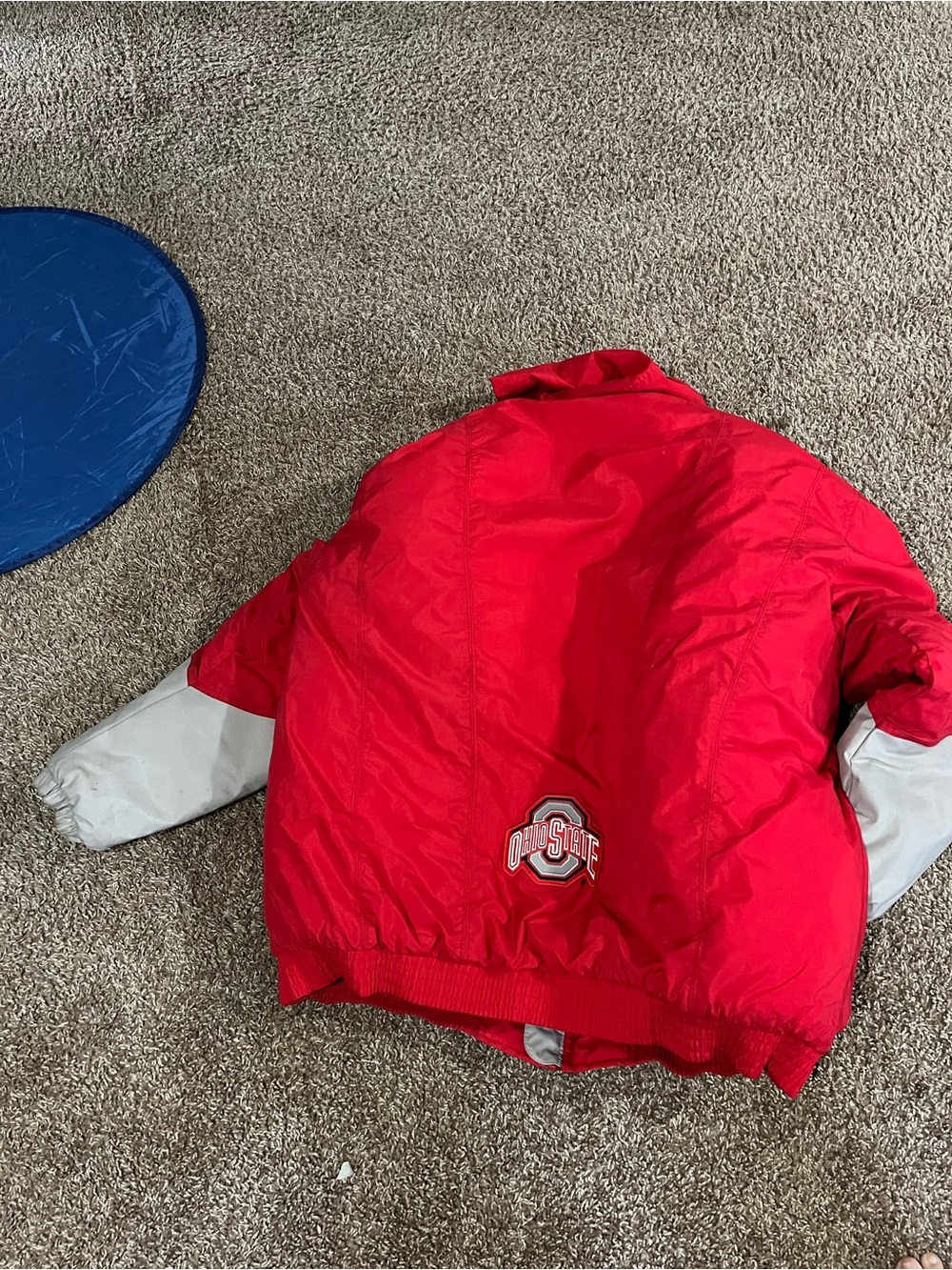 ohio state Red and Gray Logo Puffer Jacket